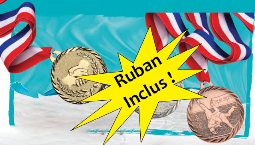 Lot 100 médailles frappées récompense sportive 50mm livrées