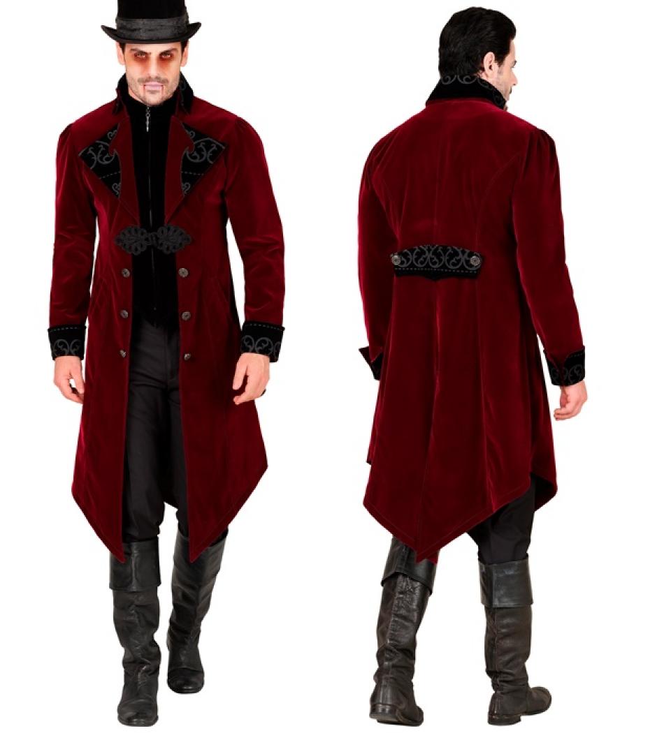 Manteau gothique bordeaux en velours qualité luxe taille M