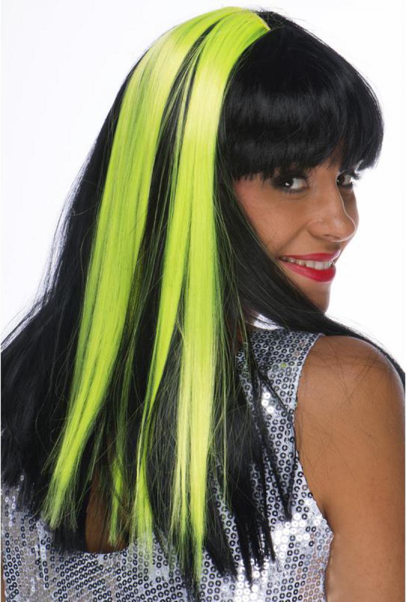 Paire d'extensions cheveux fluo vert