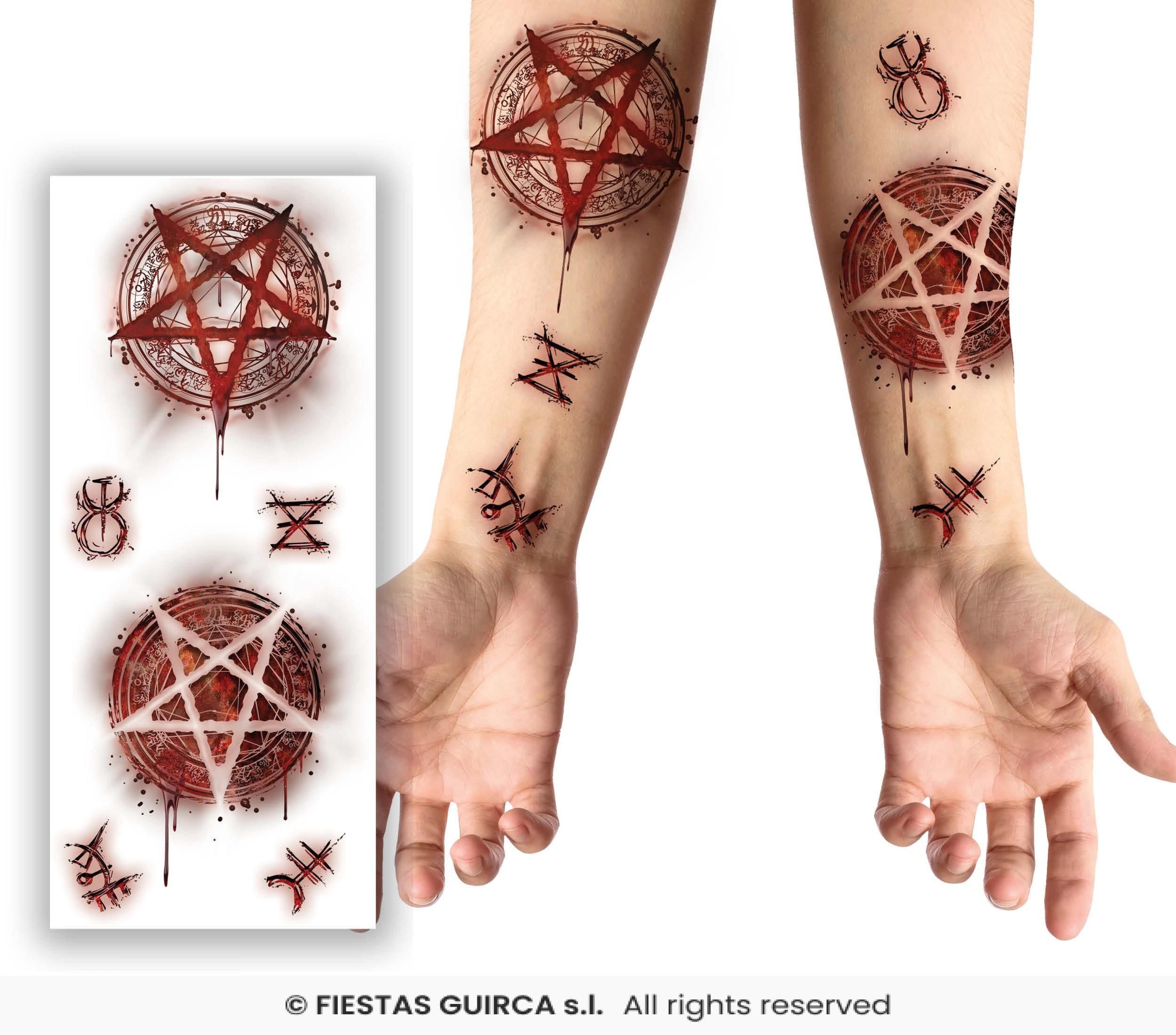 Tatouages éphémères blessures sataniques