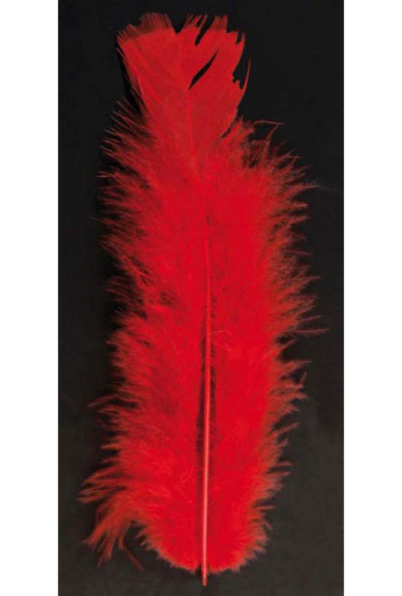 100 Plumes rouges de 10 cm