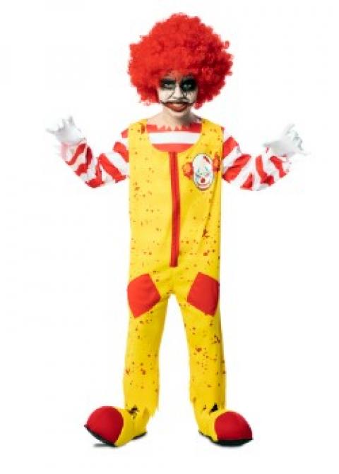 Clown fast food enfant taille 5/6 ans