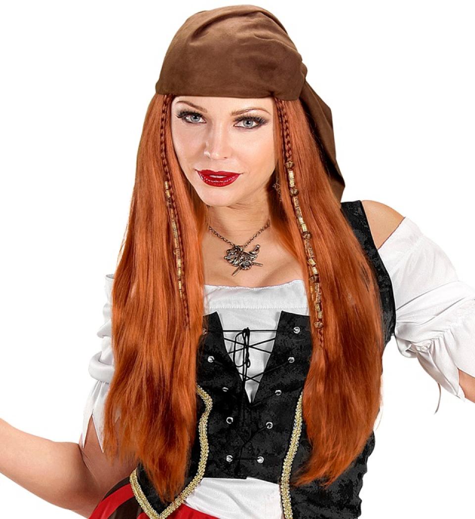 Perruque pirate des caraibes avec bandeau