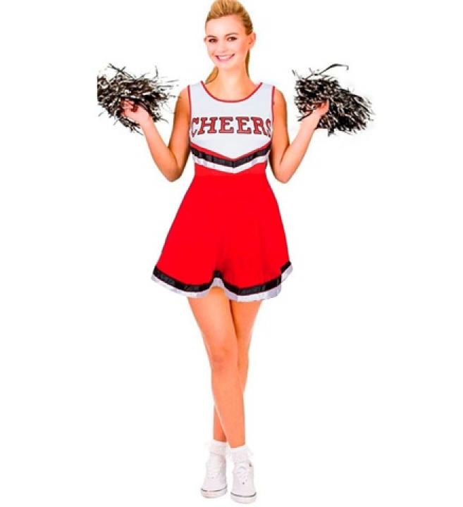 Cheerleader pompom girl rouge Cheers taille S
