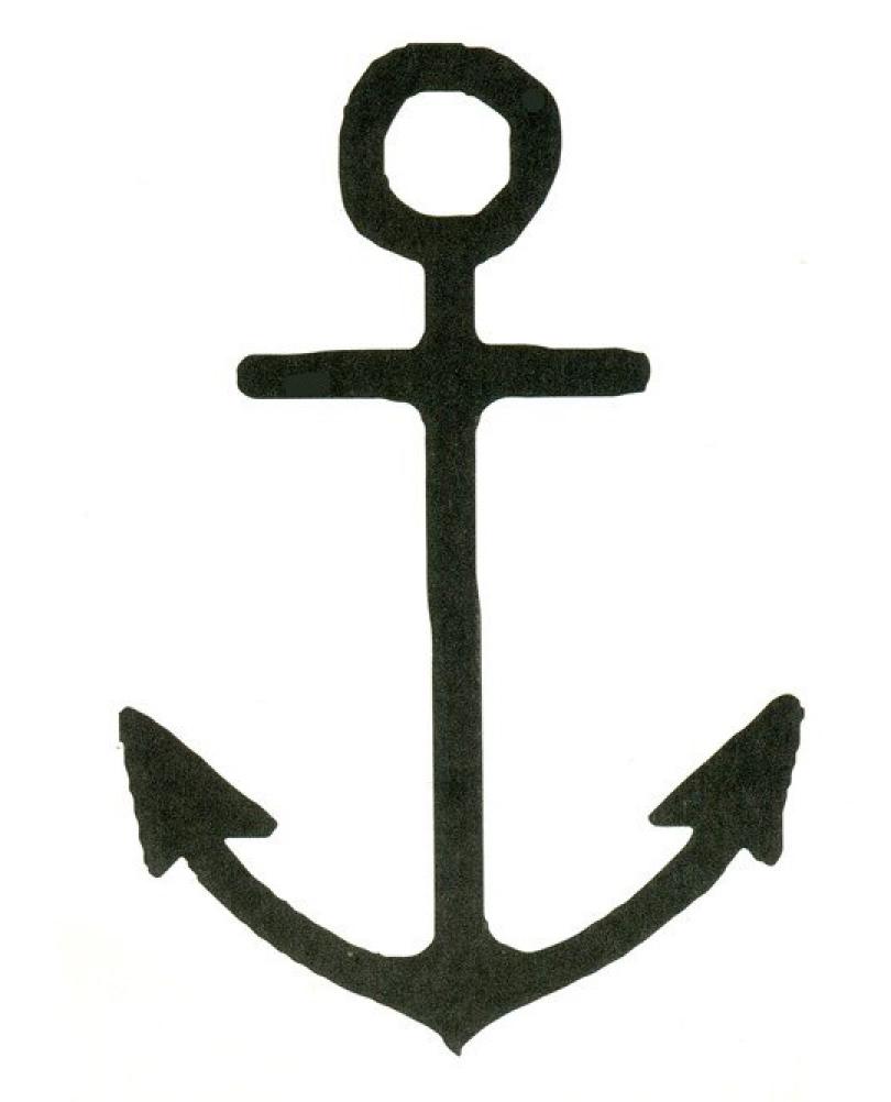 Tatouage temporaire ancre marine fine