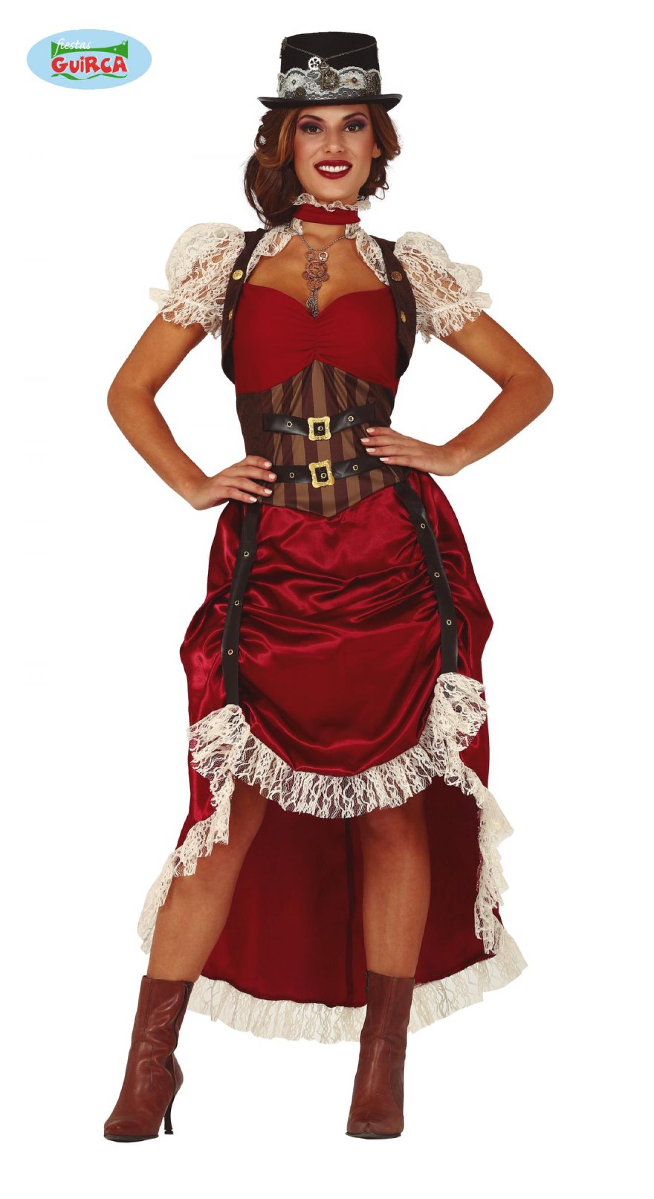 Robe steampunk satin et dentelle taille M/L