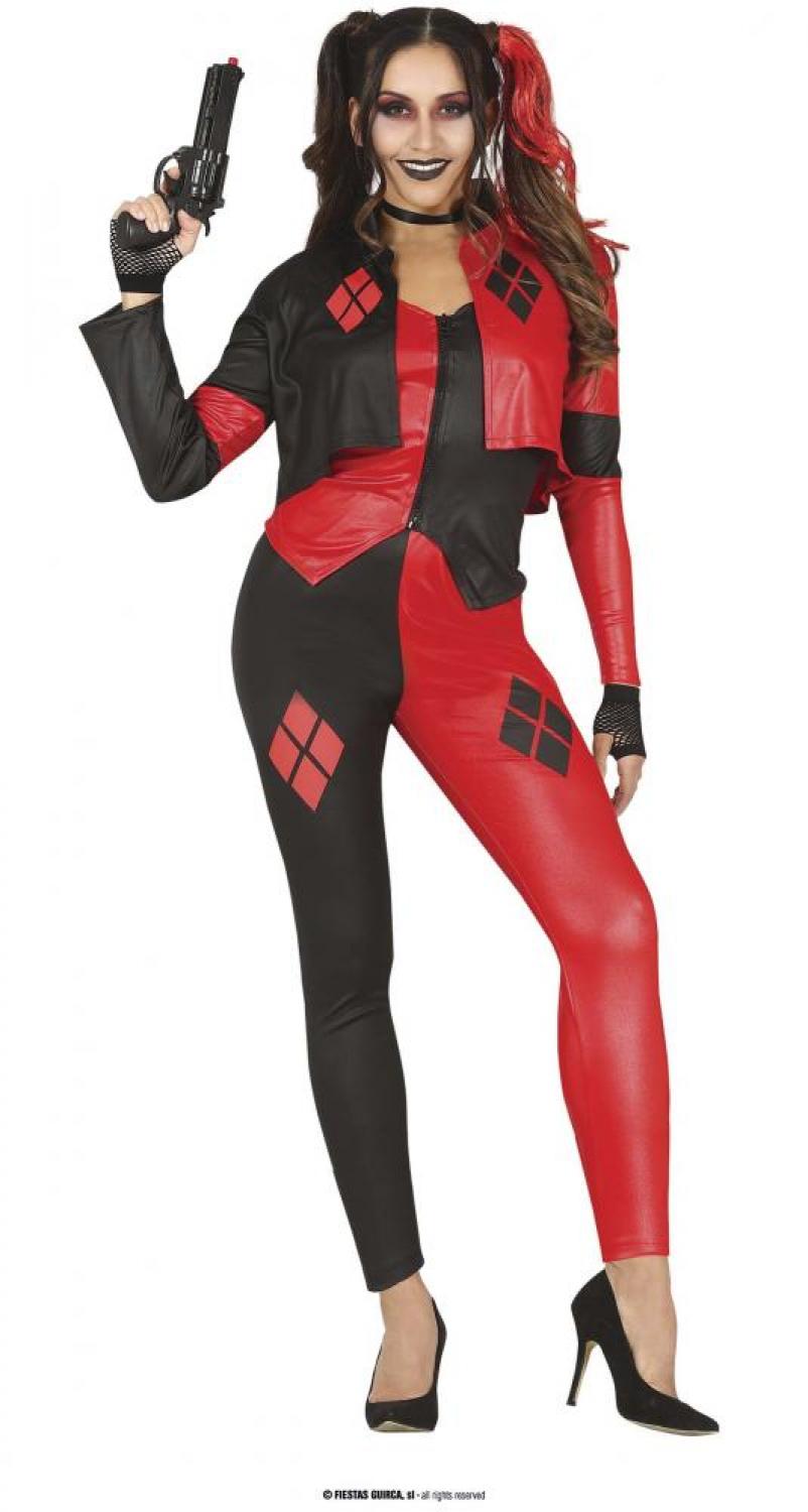 Harley Quinn rebelle noir et rouge taille M