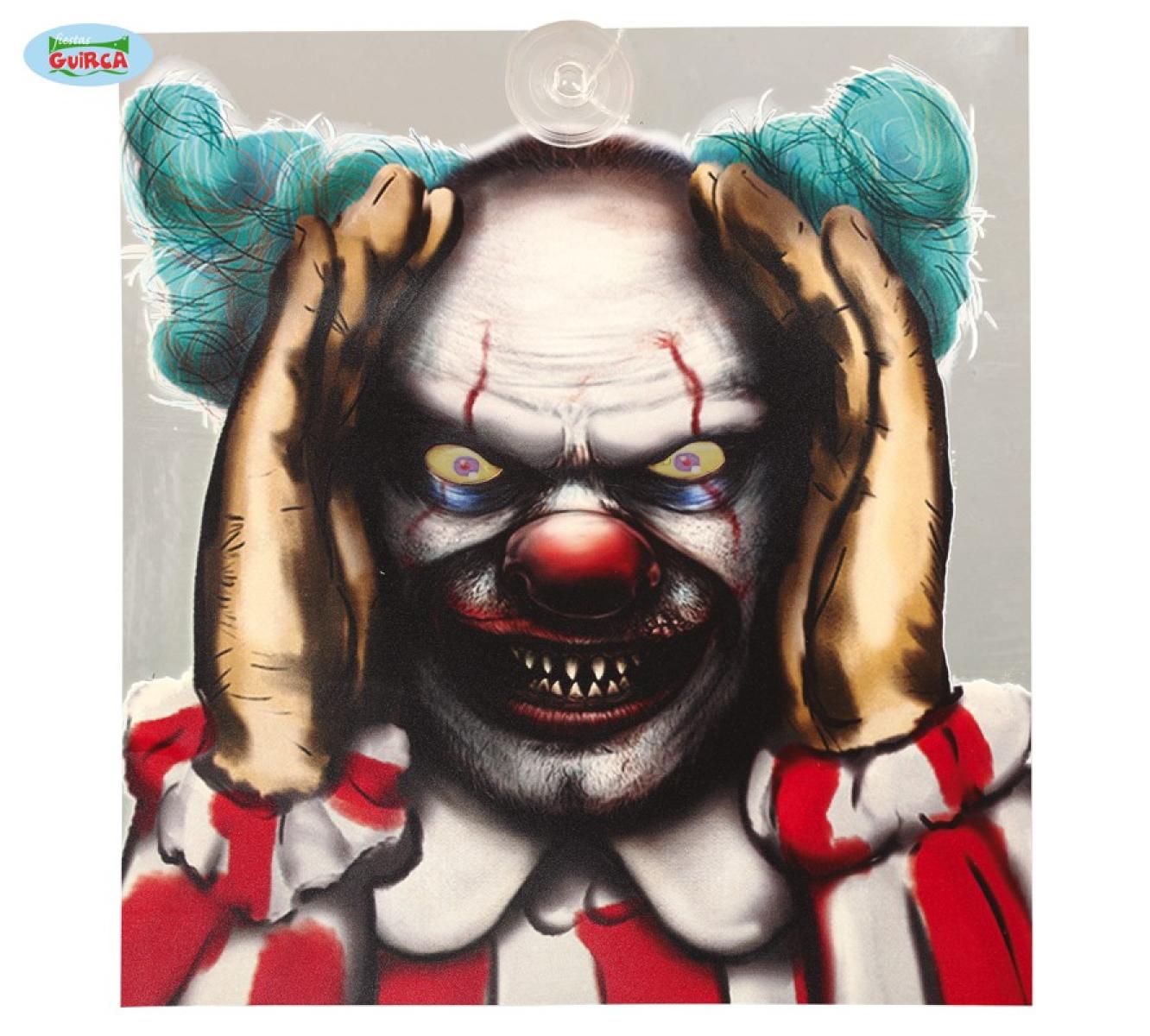 Clown vitre avec ventouse et yeux lumineux