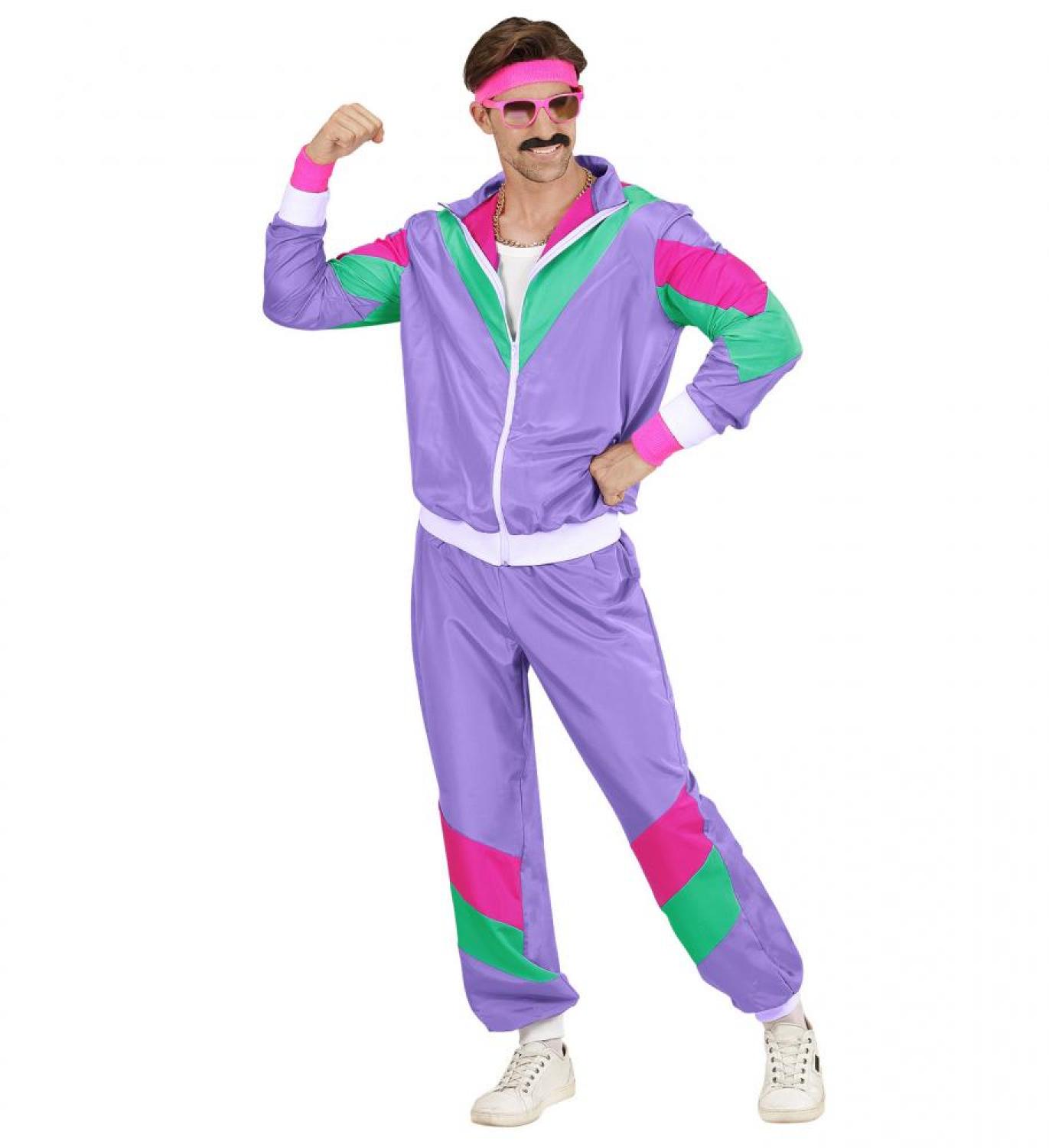 Jogging années 80 fluo violet taille M