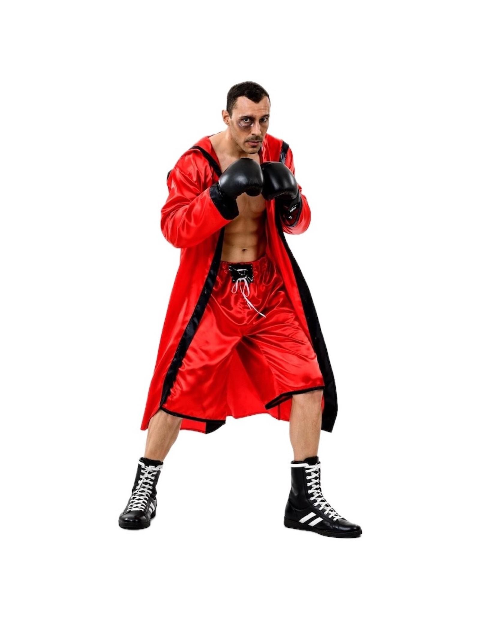 Boxeur rouge short et peignoir taille M/L