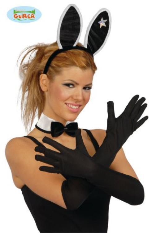 Gants longs 40cm noirs