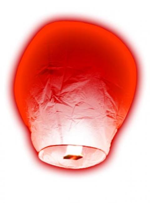Lanterne volante thaïlandaise rouge