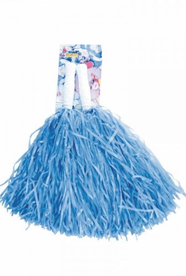 Paire de petits pompons bleu