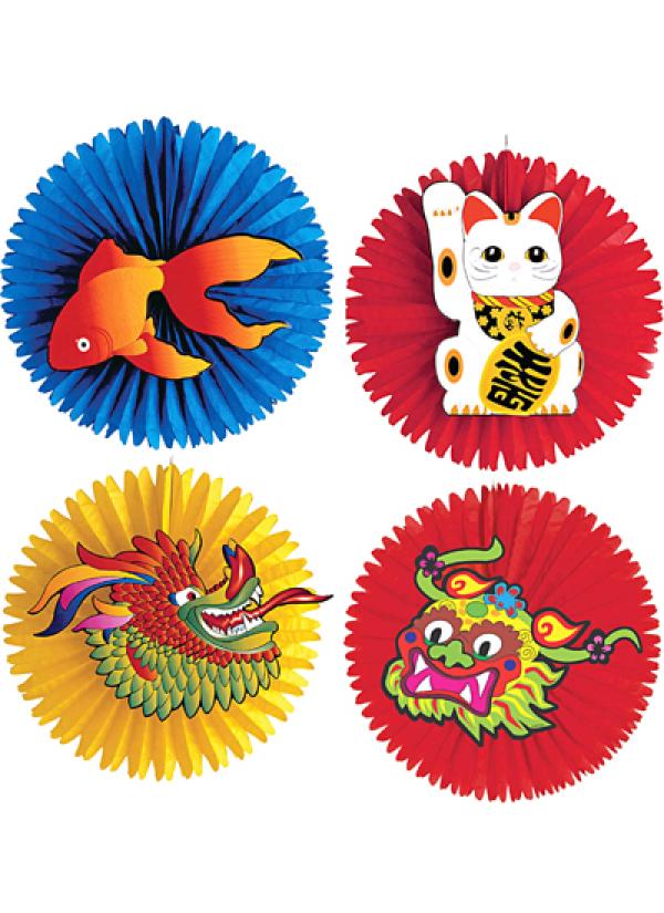 Eventail décor chinois