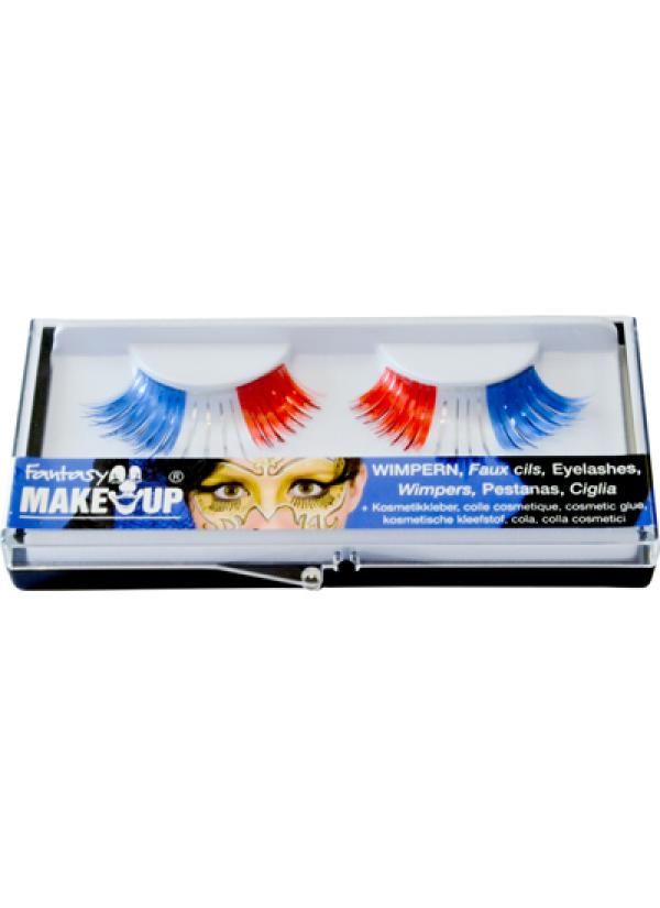 Faux cils bleu blanc rouge