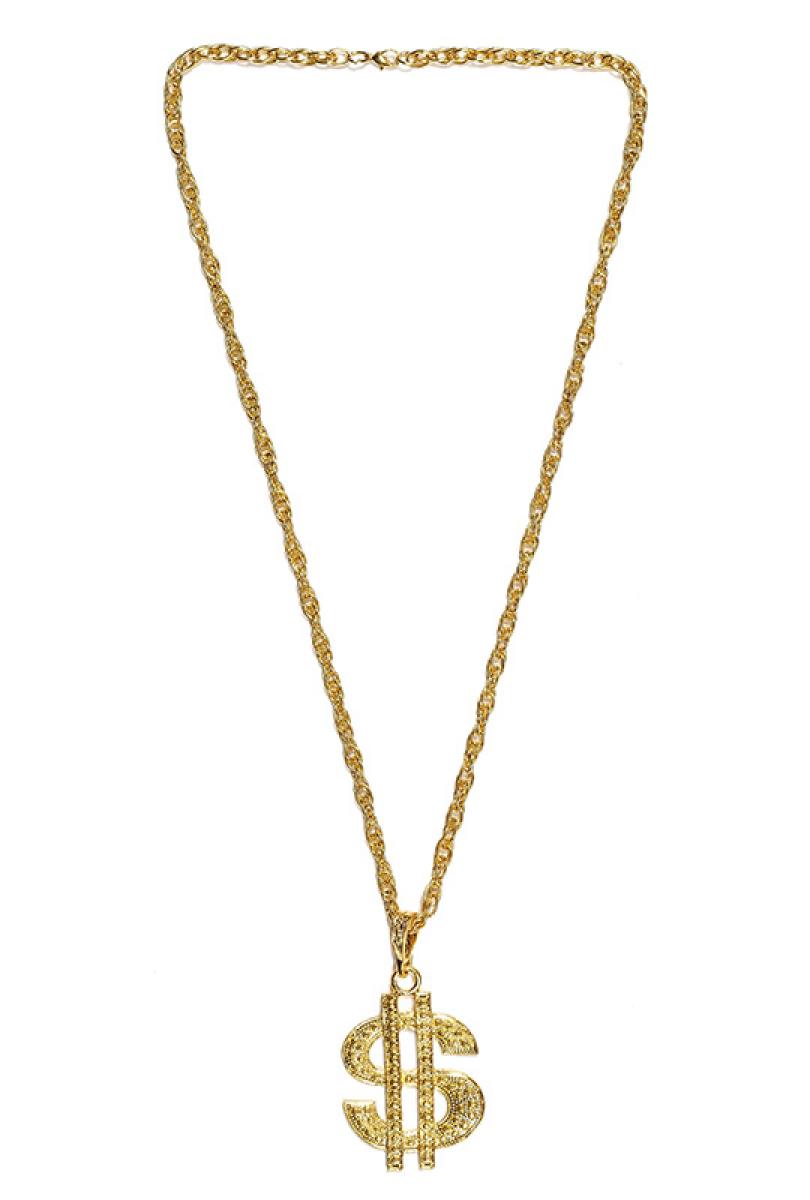 Collier dollar en métal or