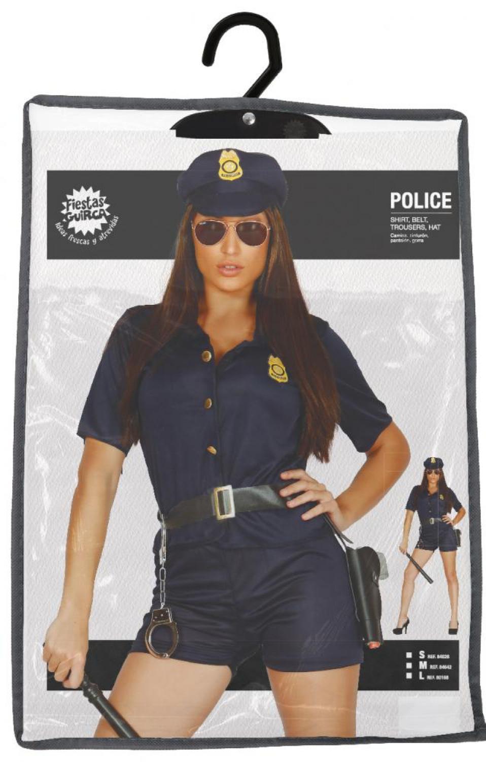 Tenue de policière short et chemise taille M