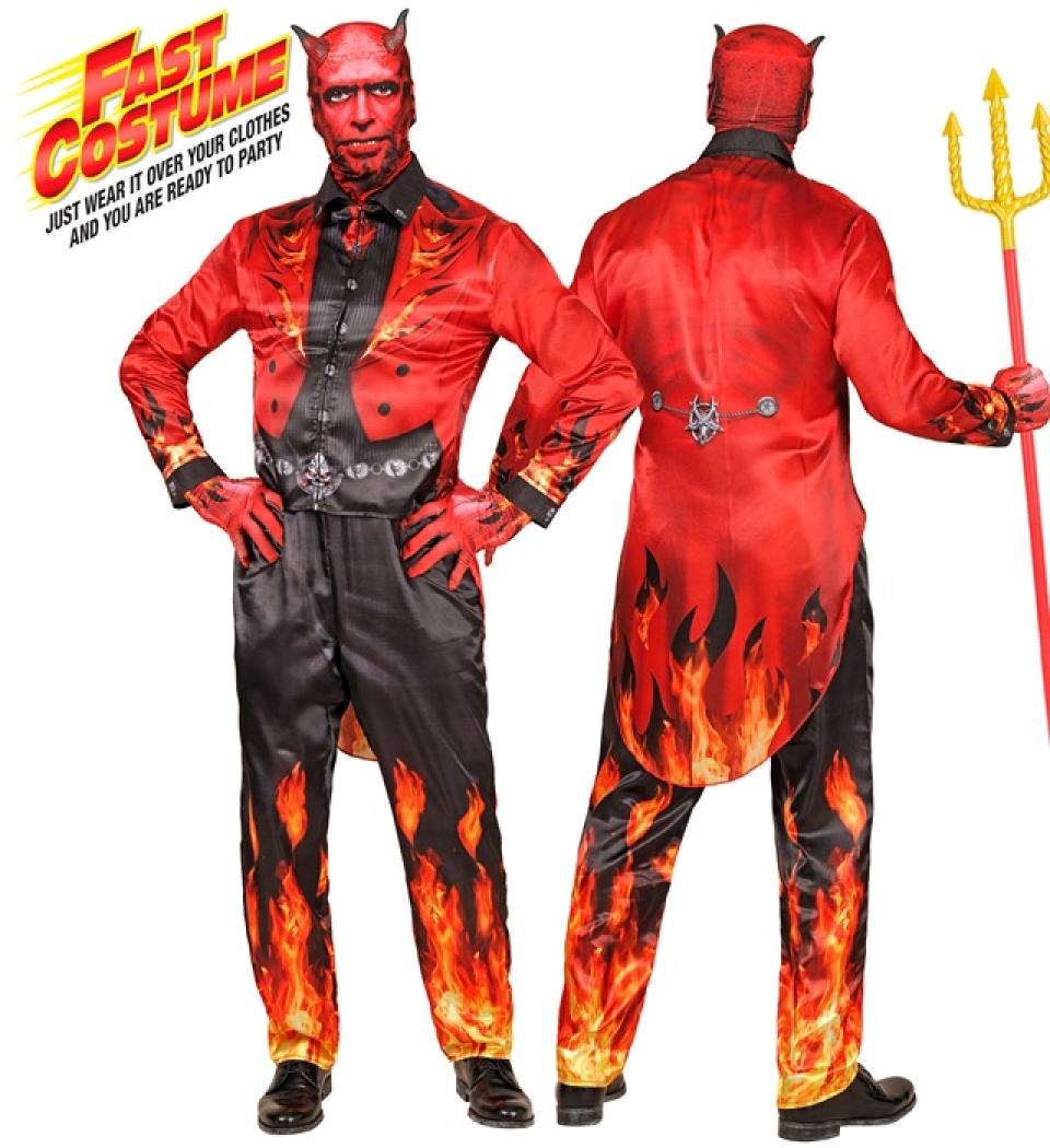 Déguisement effet réaliste diable imprimé Fast Costume intégral taille L