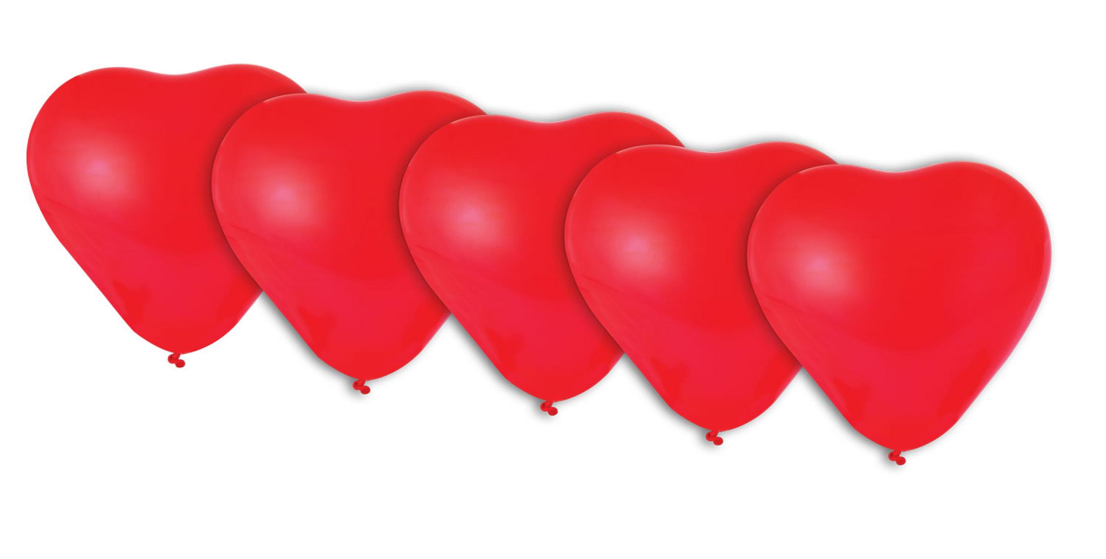 Sachet de 5 ballons coeur rouge diamètre 30cm