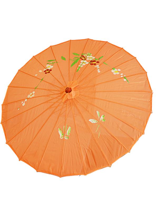 Ombrelle chinoise en tissu orange