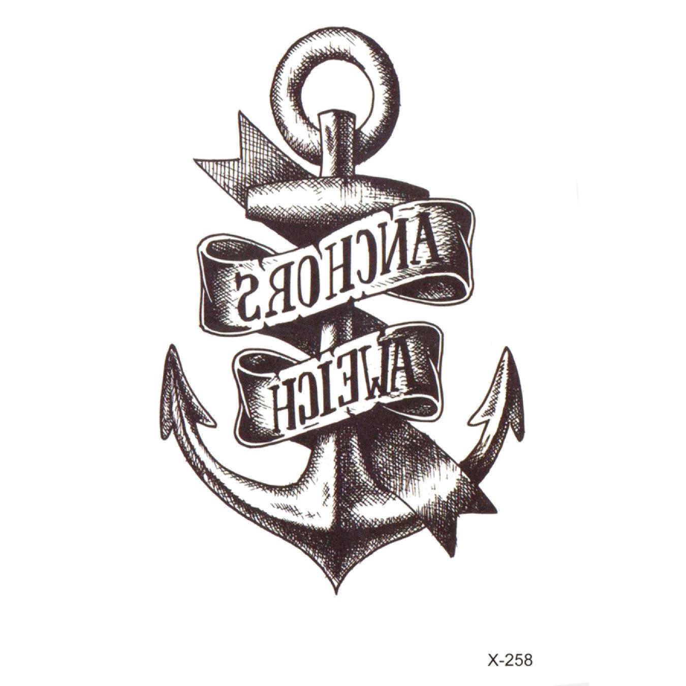 Tatouage temporaire grande ancre