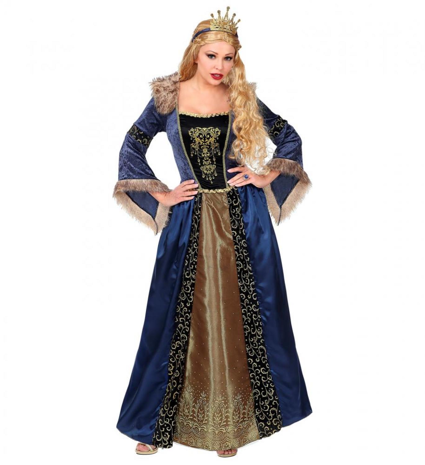 Reine médiévale bleu et or taille L