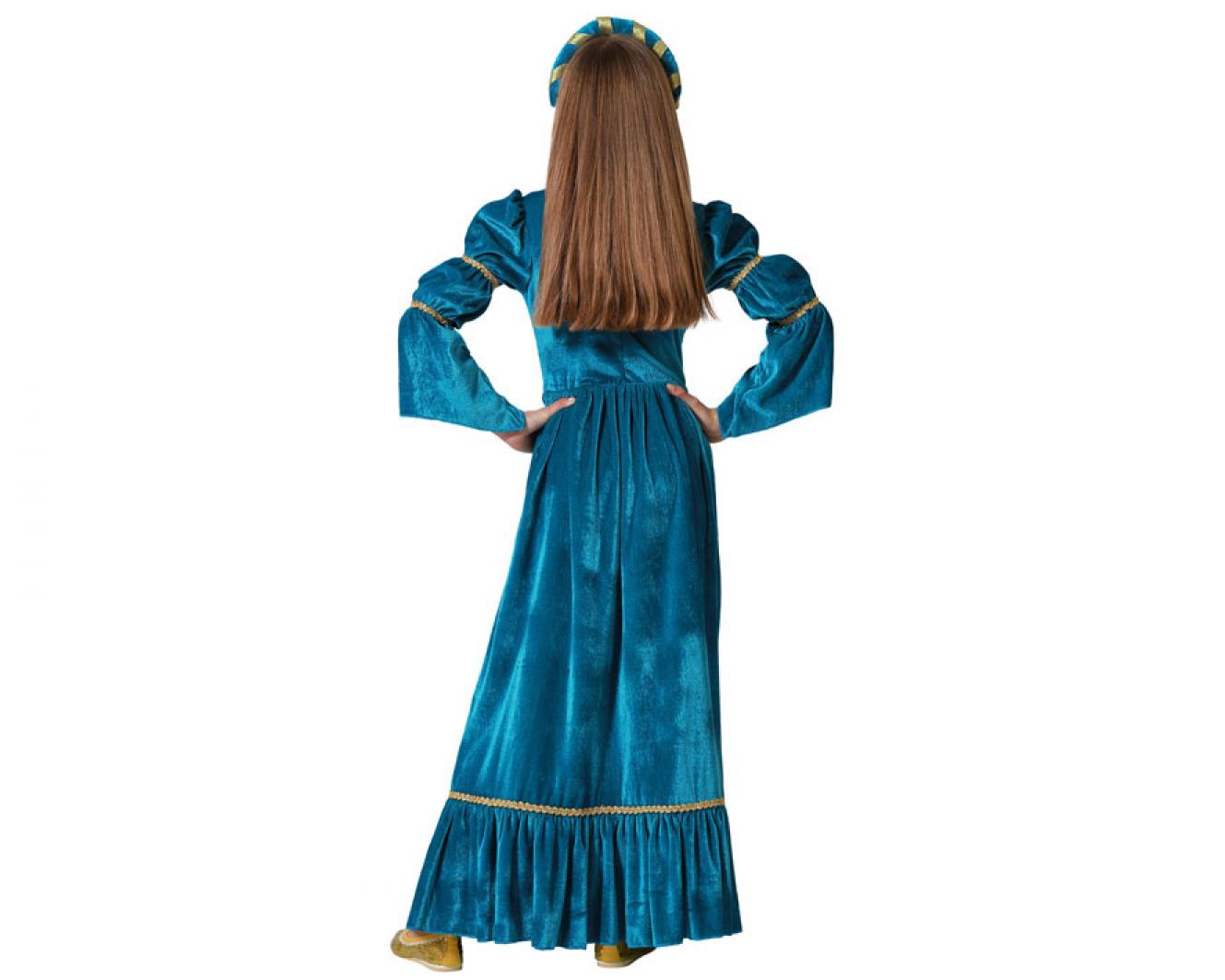 Reine médiévale bleue velours taille 5/6 ans