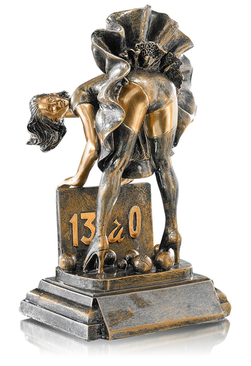 Trophée pétanque Fanny résine