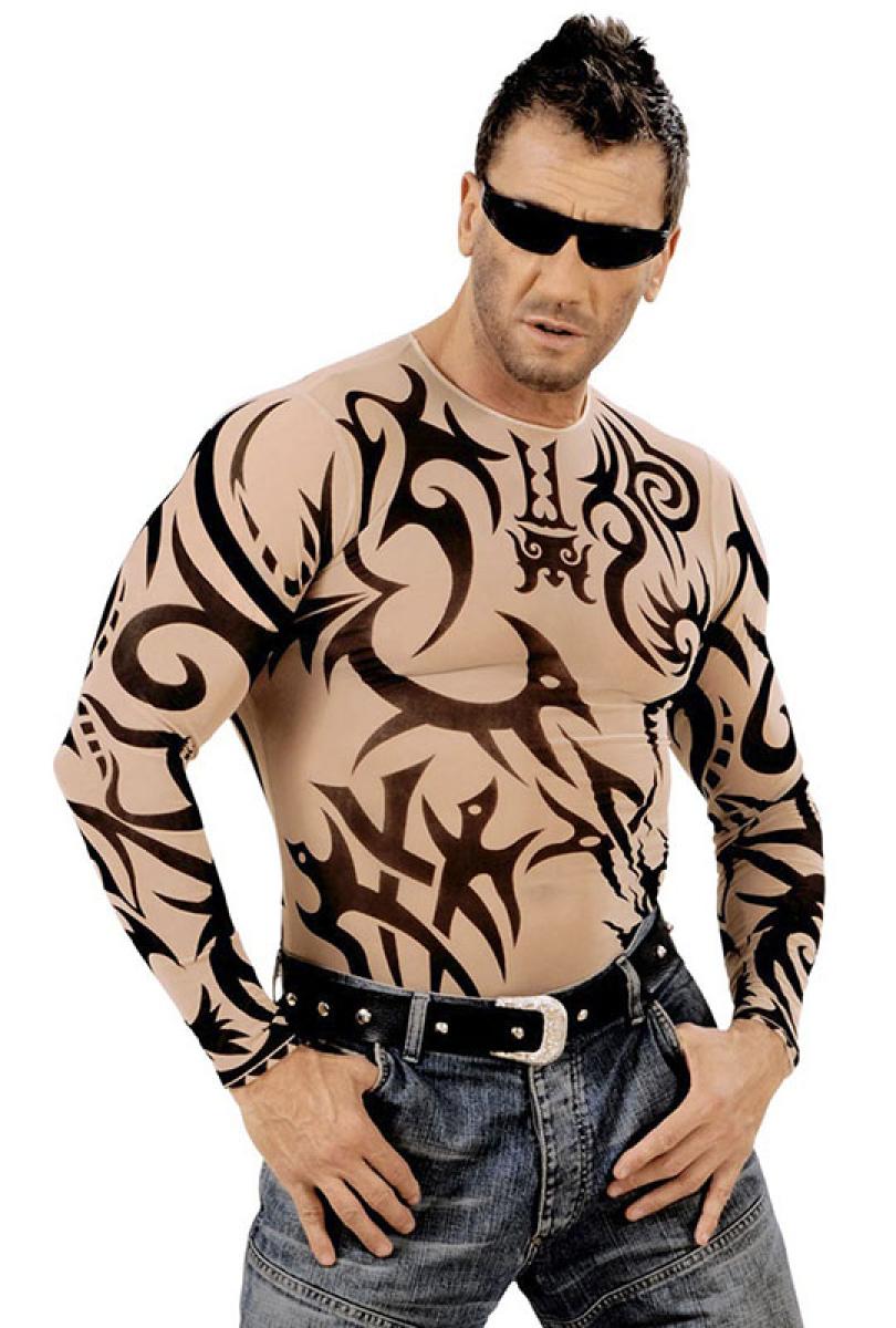 Tee shirt tatoo tribal homme