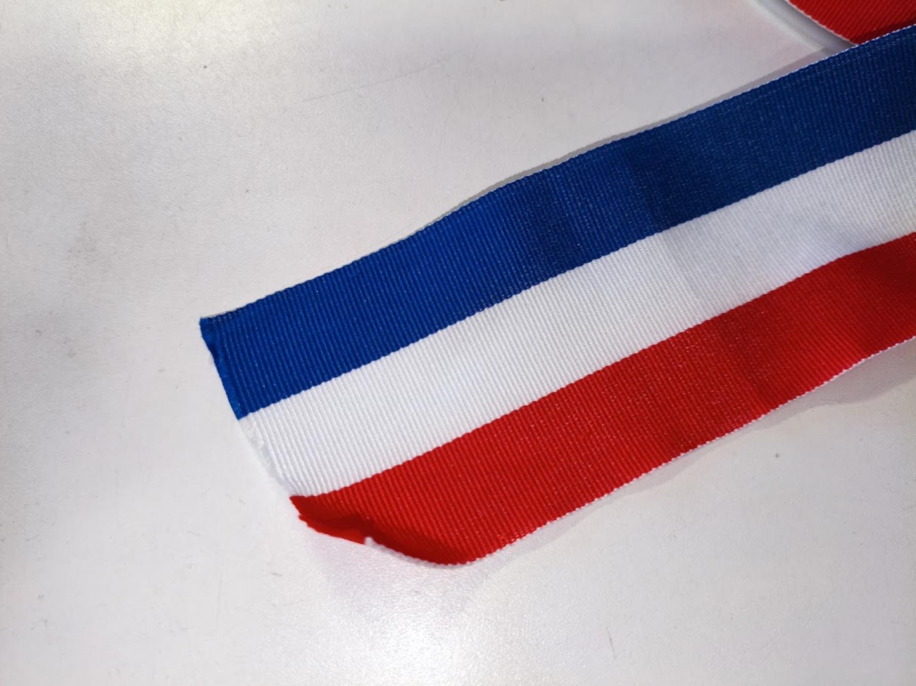 Ruban tricolore 100mm x 24 mètres pour inauguration mairie collectivités