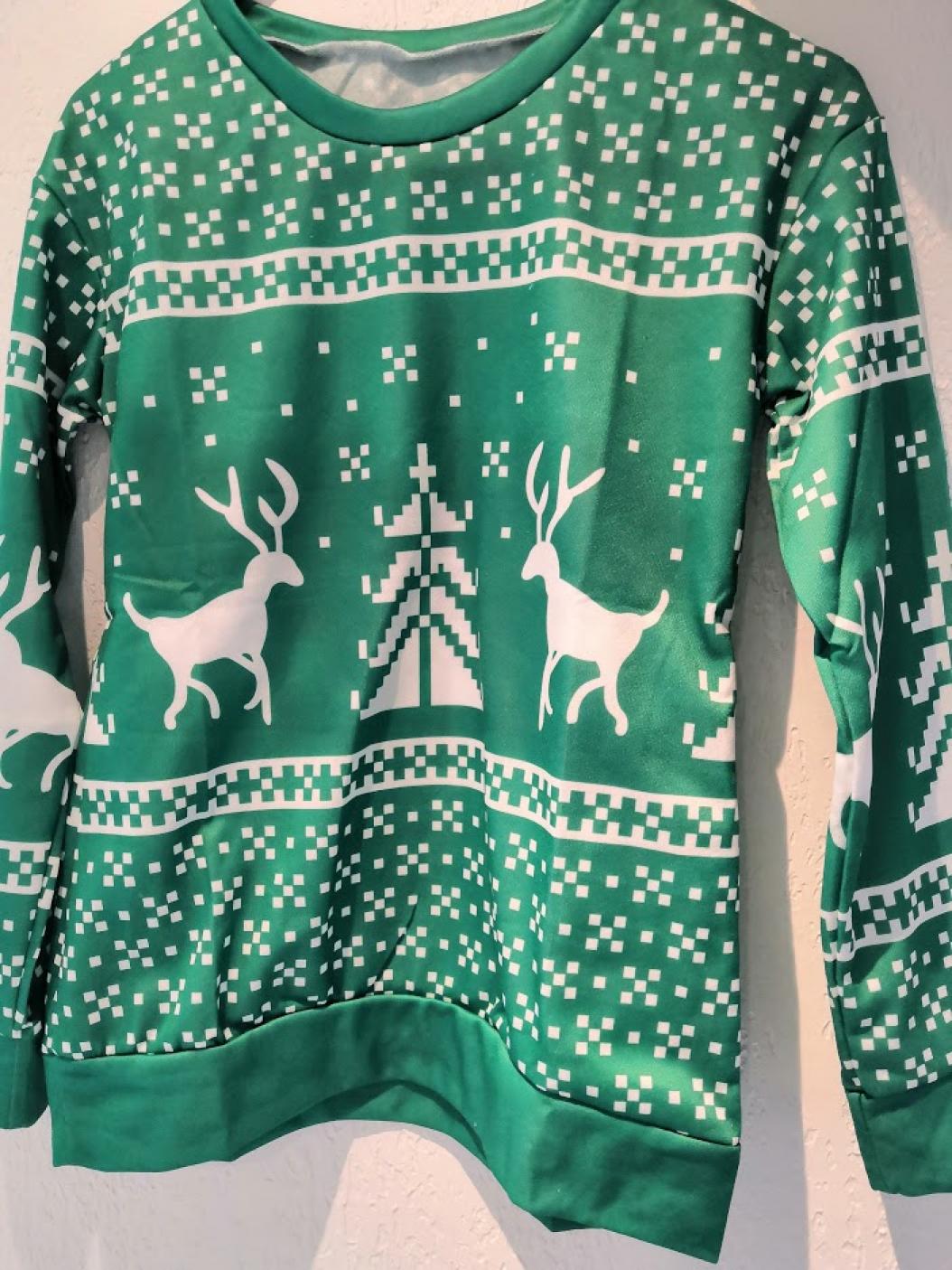 Sweat shirt Noël vert femme taille 38