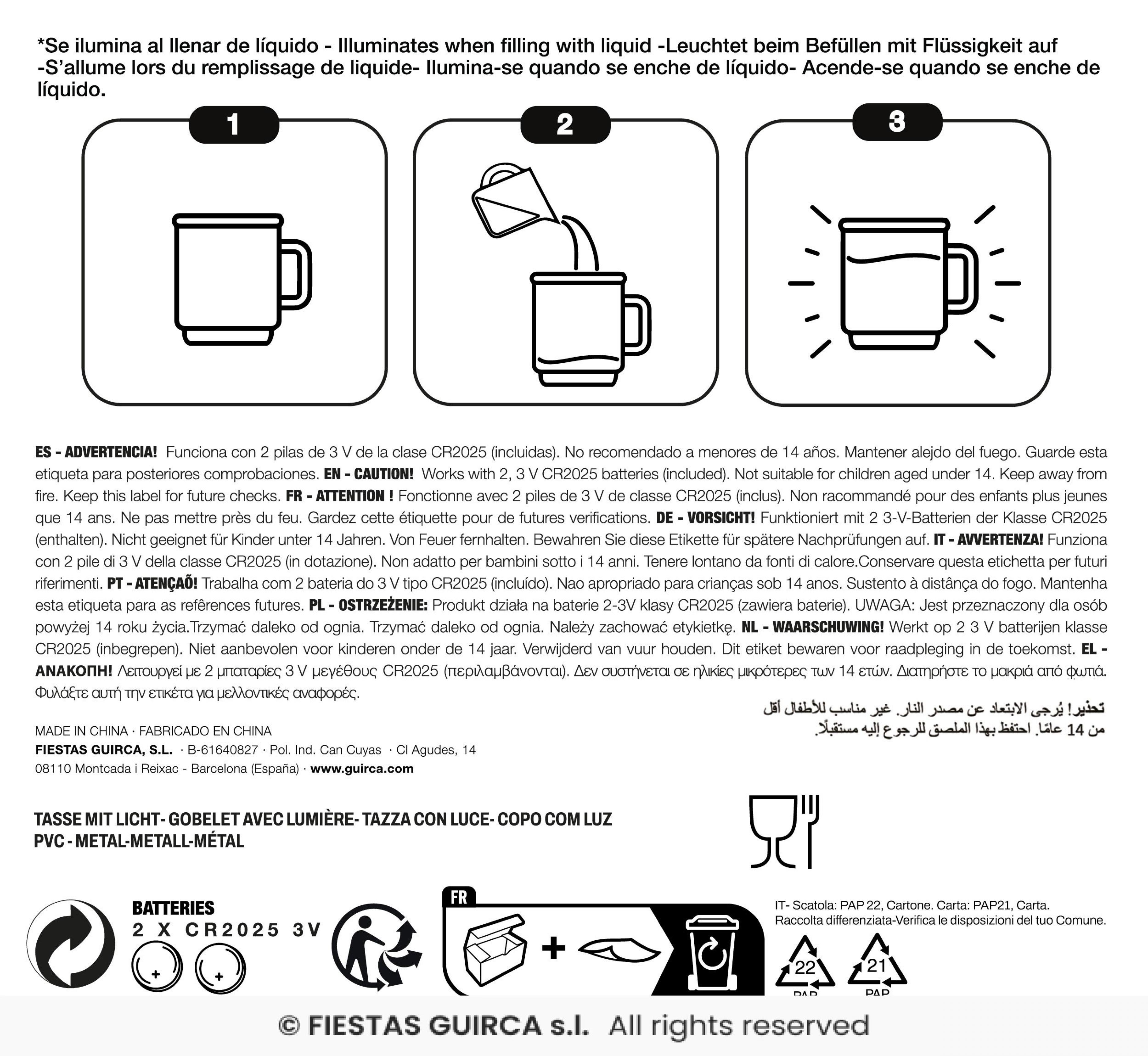 Chope de bière tête de mort lumineuse