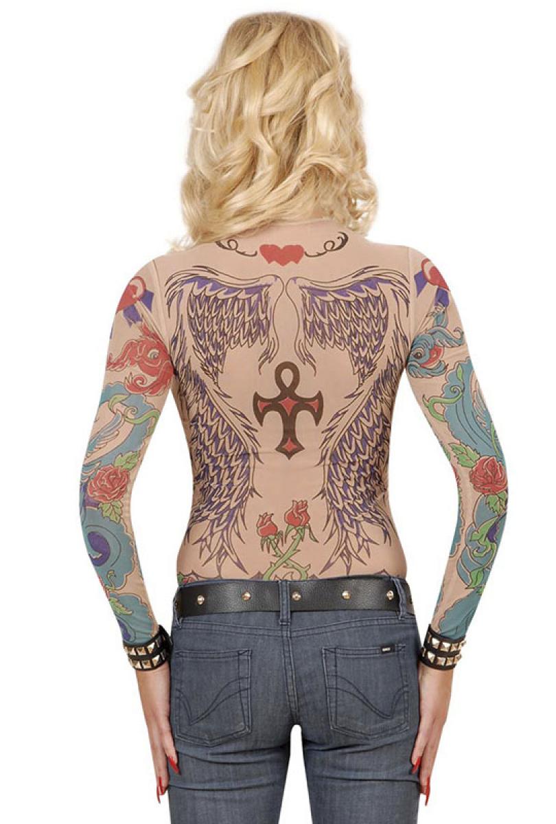 Tee shirt tatoo fleur femme
