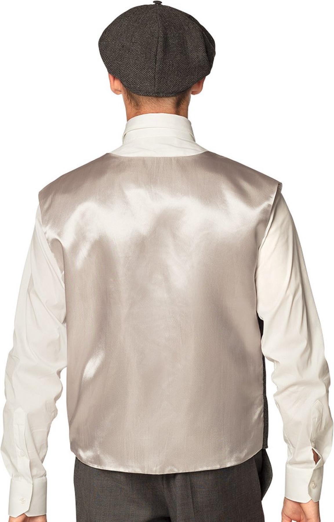 Gilet et béret gris de gangster taille XL