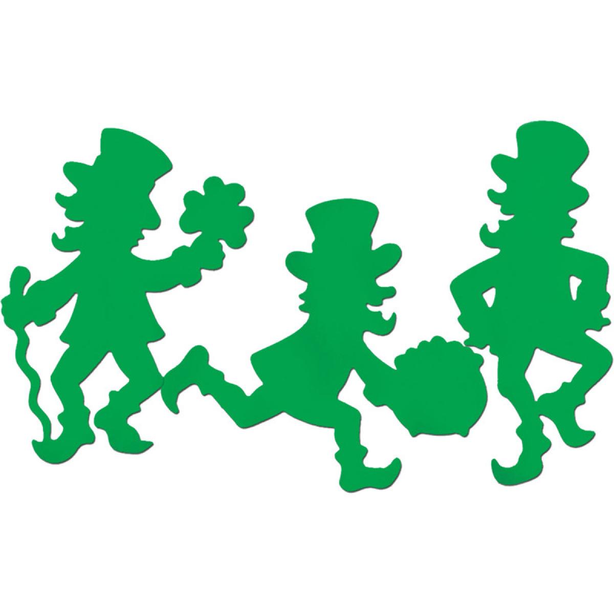 3 décors en carton St Patrick Leprechaun 40cm