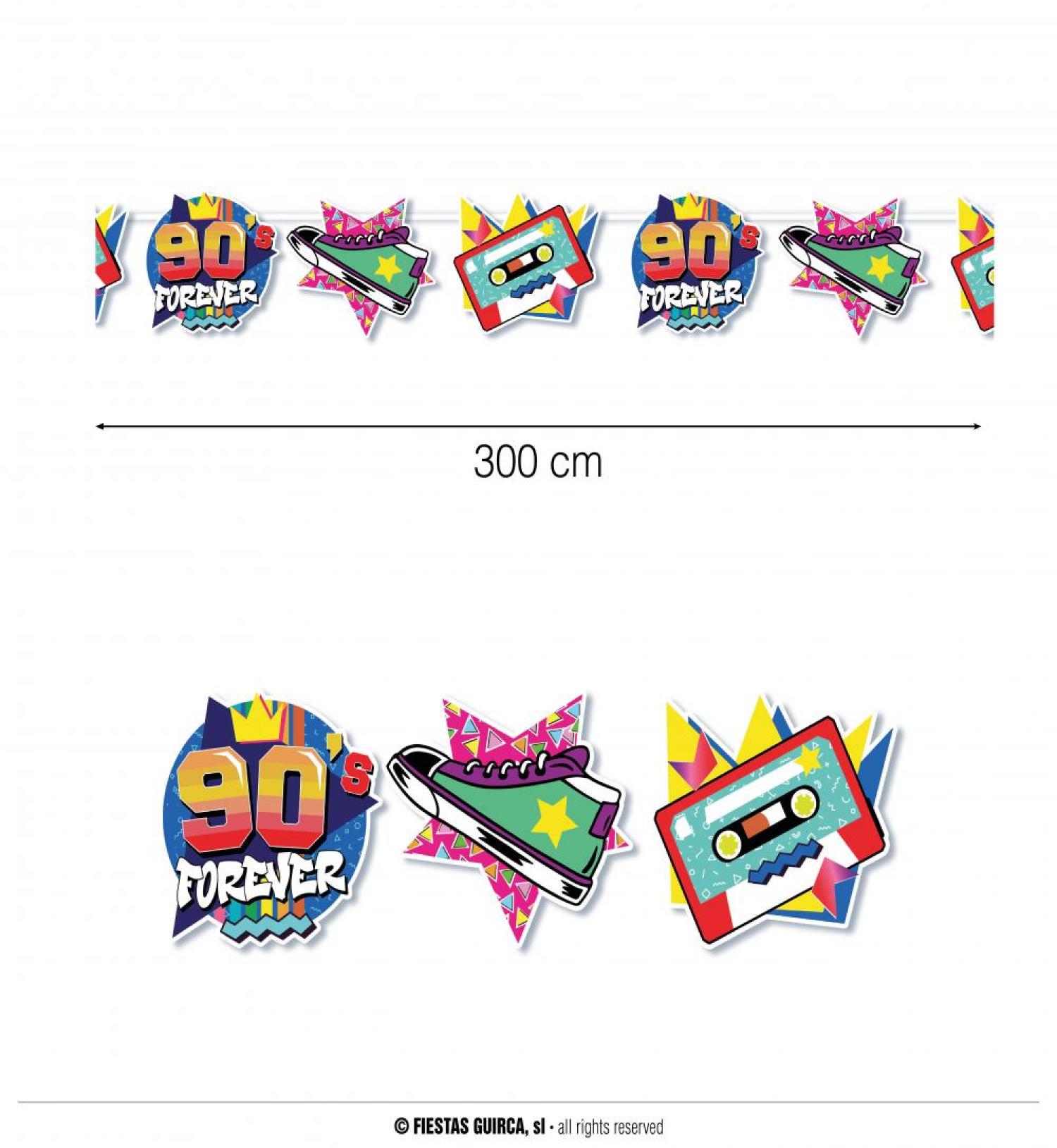 Guirlande 3m papier années 90