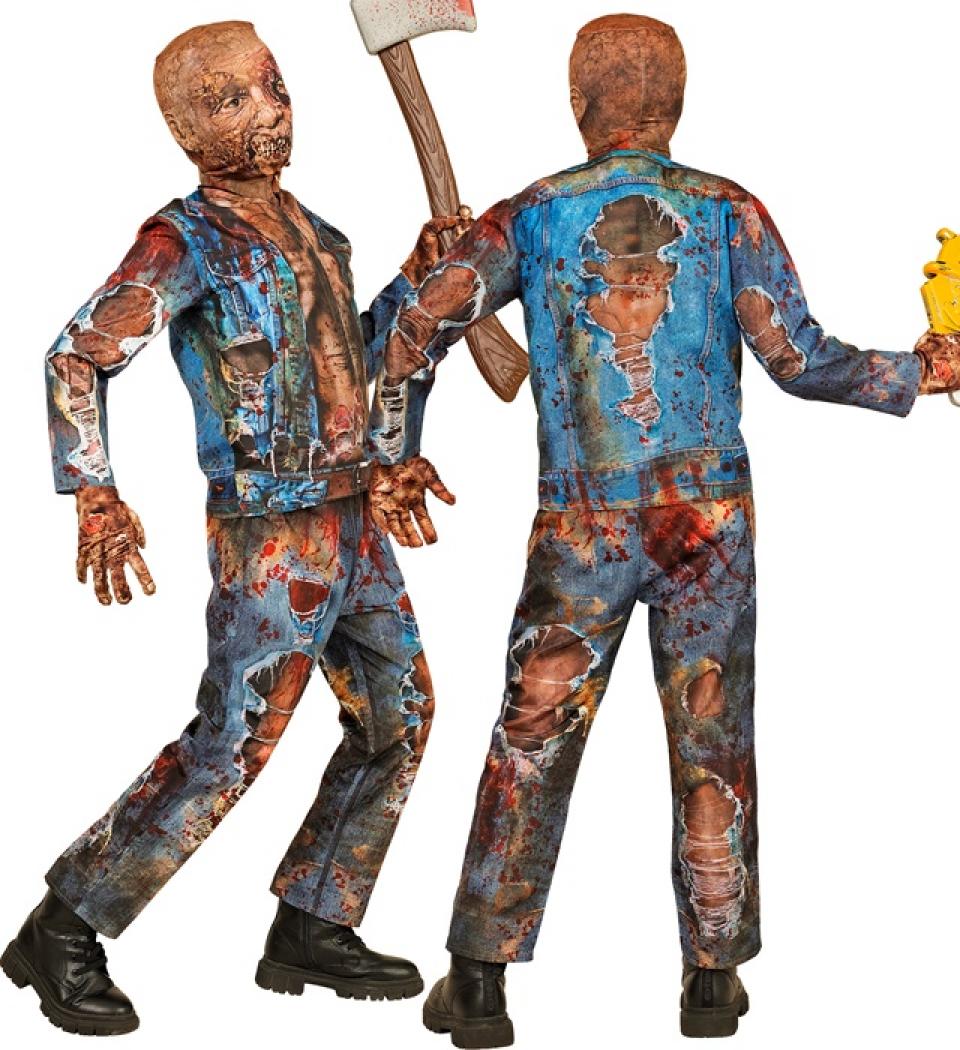 Déguisement effet réaliste zombie imprimé Fast Costume intégral taille 4/5 ans