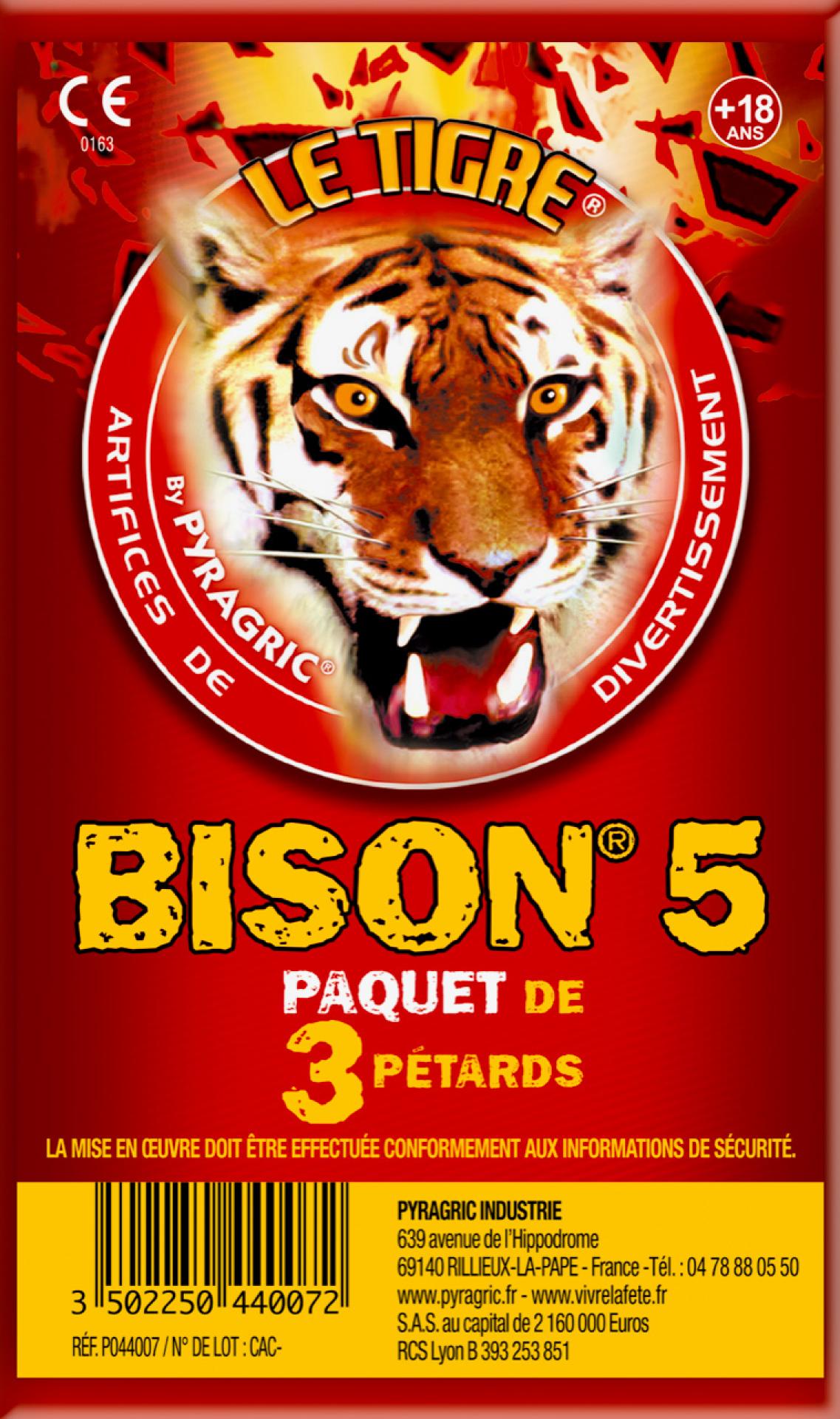 Paquet de 3 pétards Le Tigre® Bison® N°5