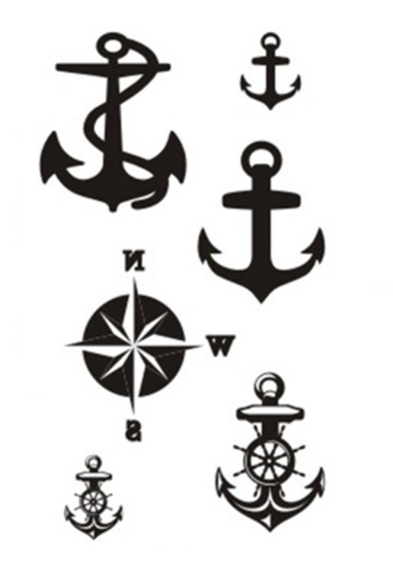 Tatouage temporaire planches d'ancres marines