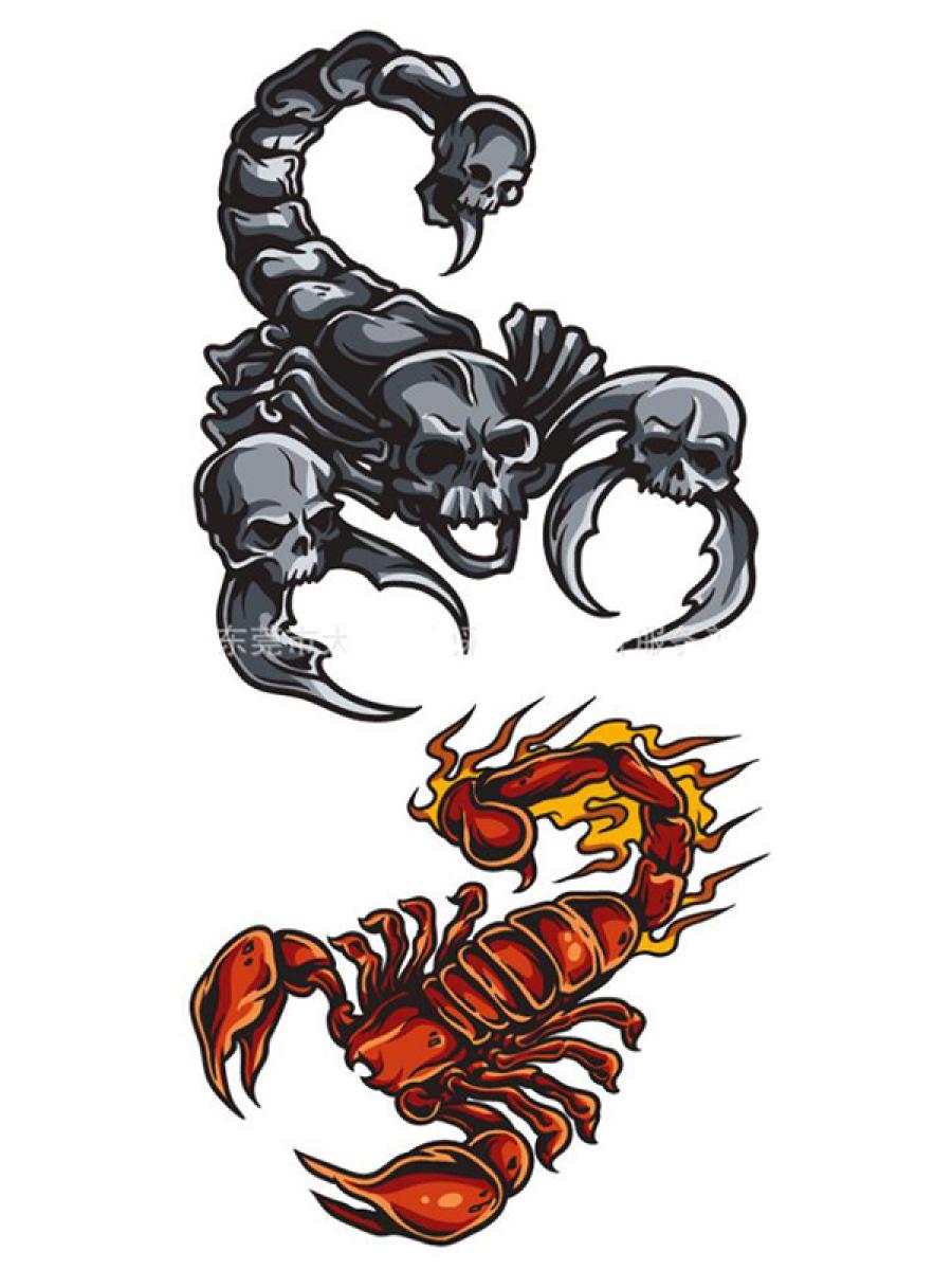 Tatouage temporaire 2 gros scorpions