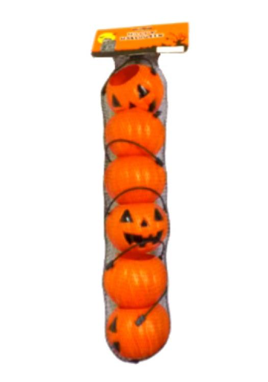 6 mini chaudrons citrouille 6.5 cm