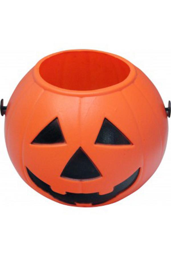 Seau chaudron citrouille 16cm pour bonbons