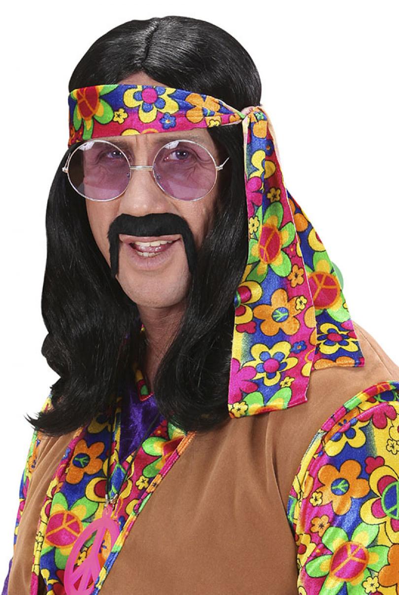 Perruque Hippie noire