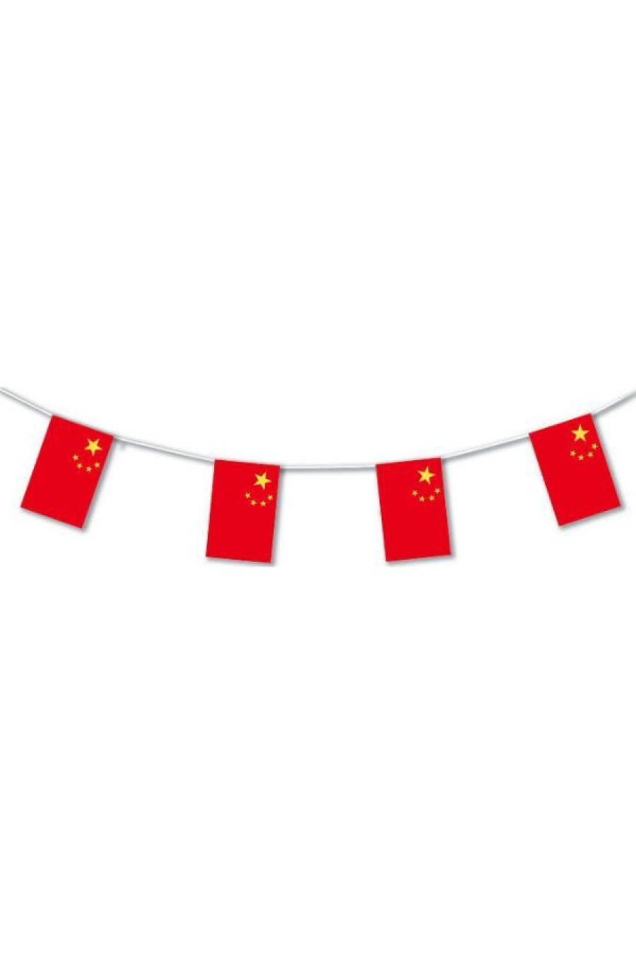 Guirlande fanions drapeau Chine plastique 5m