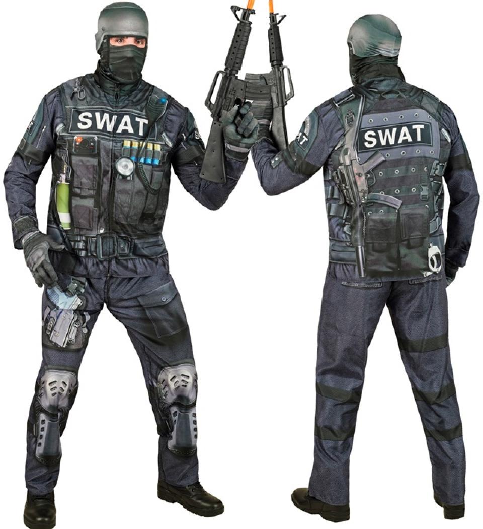 Déguisement effet réaliste policier SWAT imprimé Fast Costume intégral taille L