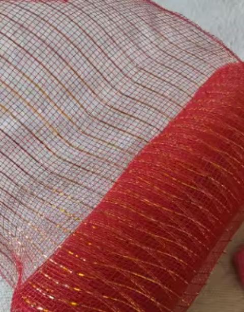 Ruban rouge et doré 9m pour décoration de cadeau ou de sapin