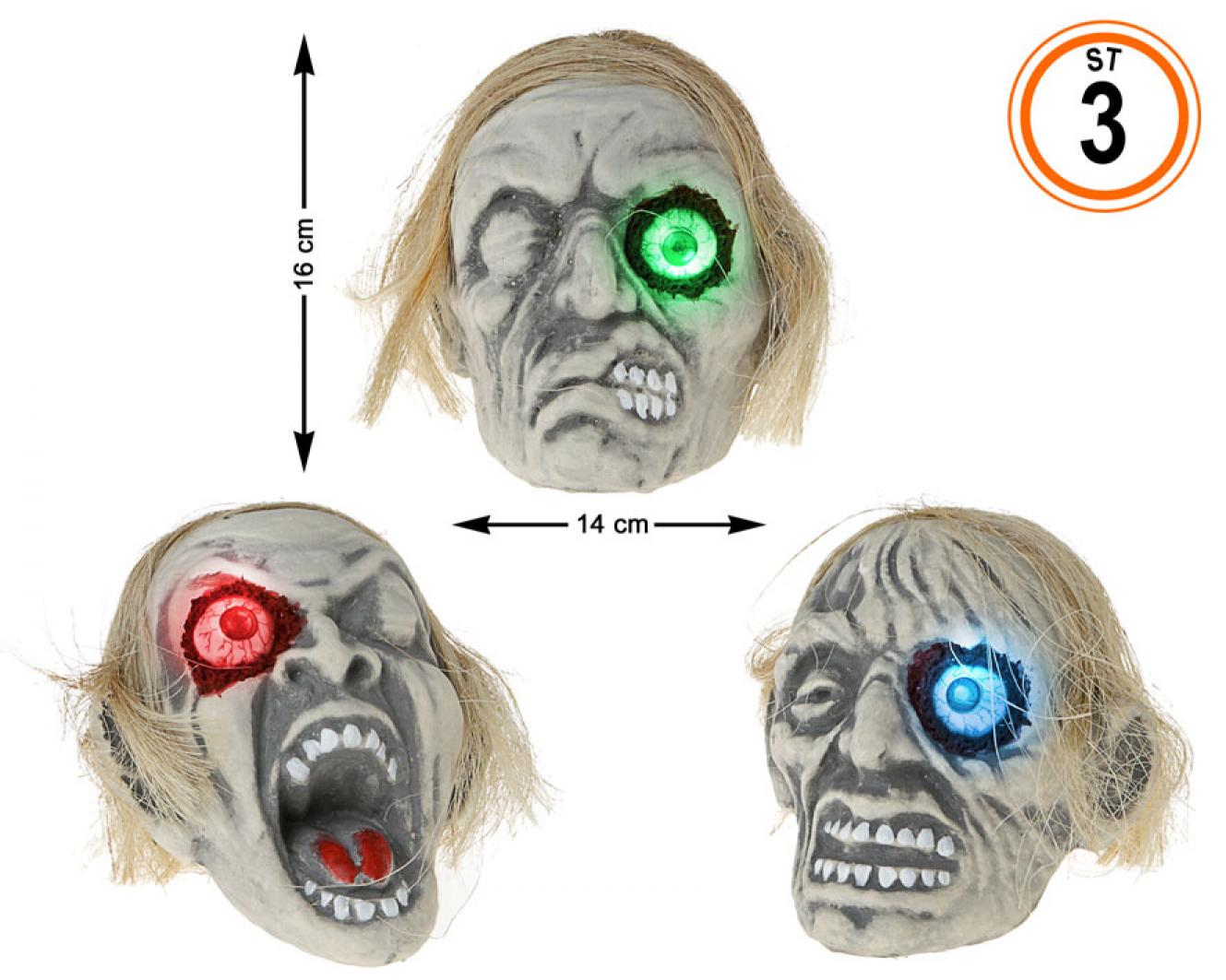 Crâne zombie à oeil lumineux