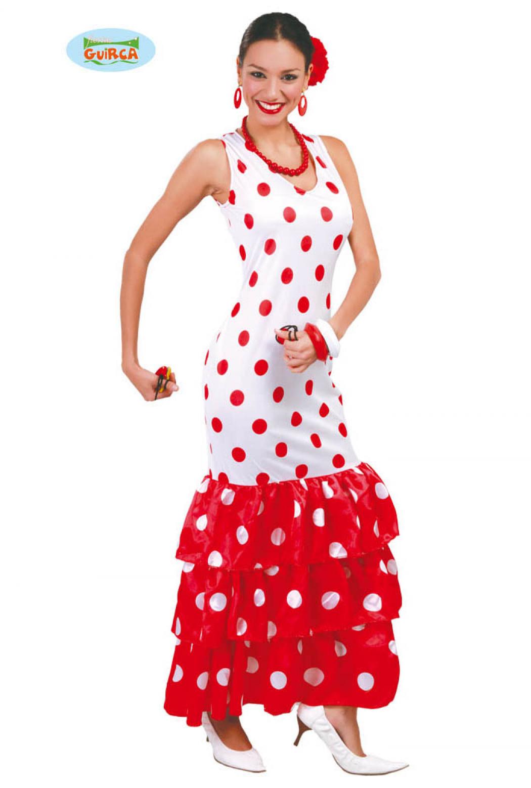 Espagnole blanche pois rouge taille M