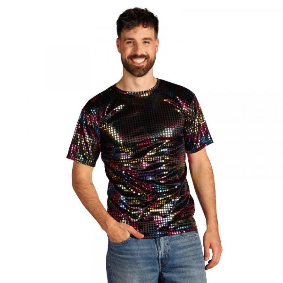 Tee-shirt disco multicolore homme taille XXL