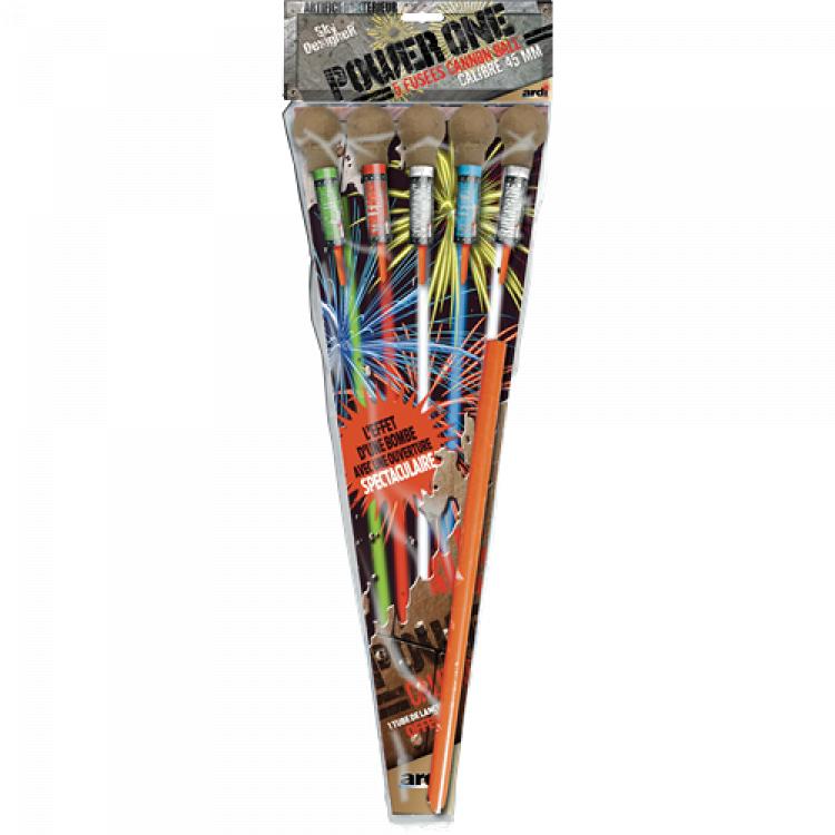 Pack de 5 fusées Ardi Power One effet bombe mortier